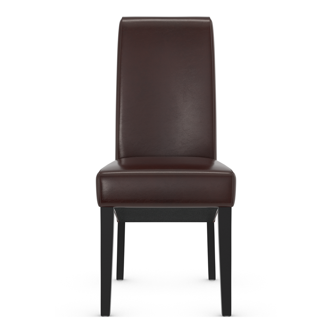 Faux Leather Dining Chair With Black Wooden Legs - Yorton
