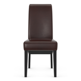 Faux Leather Dining Chair With Black Wooden Legs - Yorton