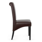 Faux Leather Dining Chair With Black Wooden Legs - Yorton