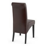 Faux Leather Dining Chair With Black Wooden Legs - Yorton