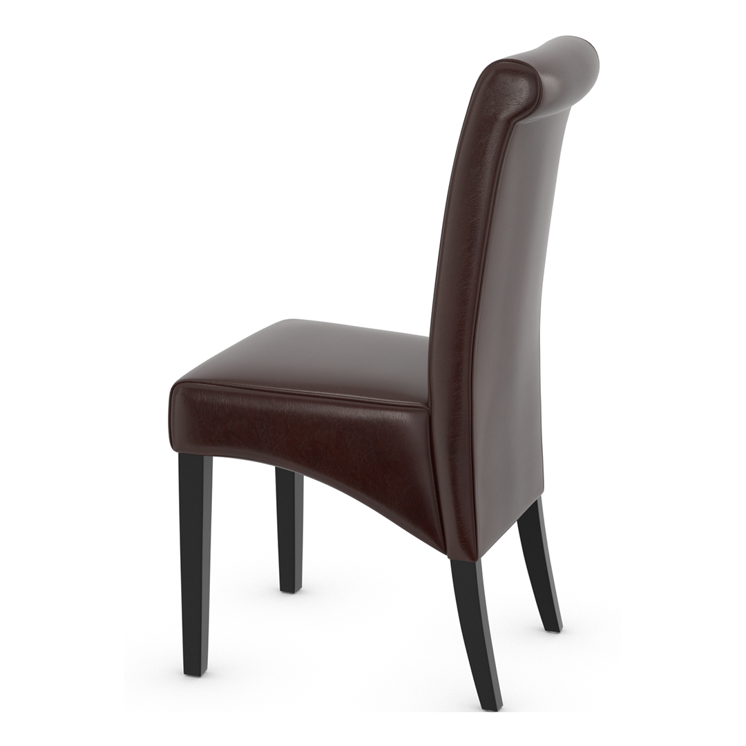 Faux Leather Dining Chair With Black Wooden Legs - Yorton