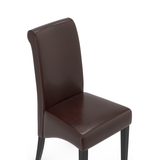 Faux Leather Dining Chair With Black Wooden Legs - Yorton