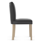 Faux Leather Dining Chair With Oak Wooden Legs - Stanhope