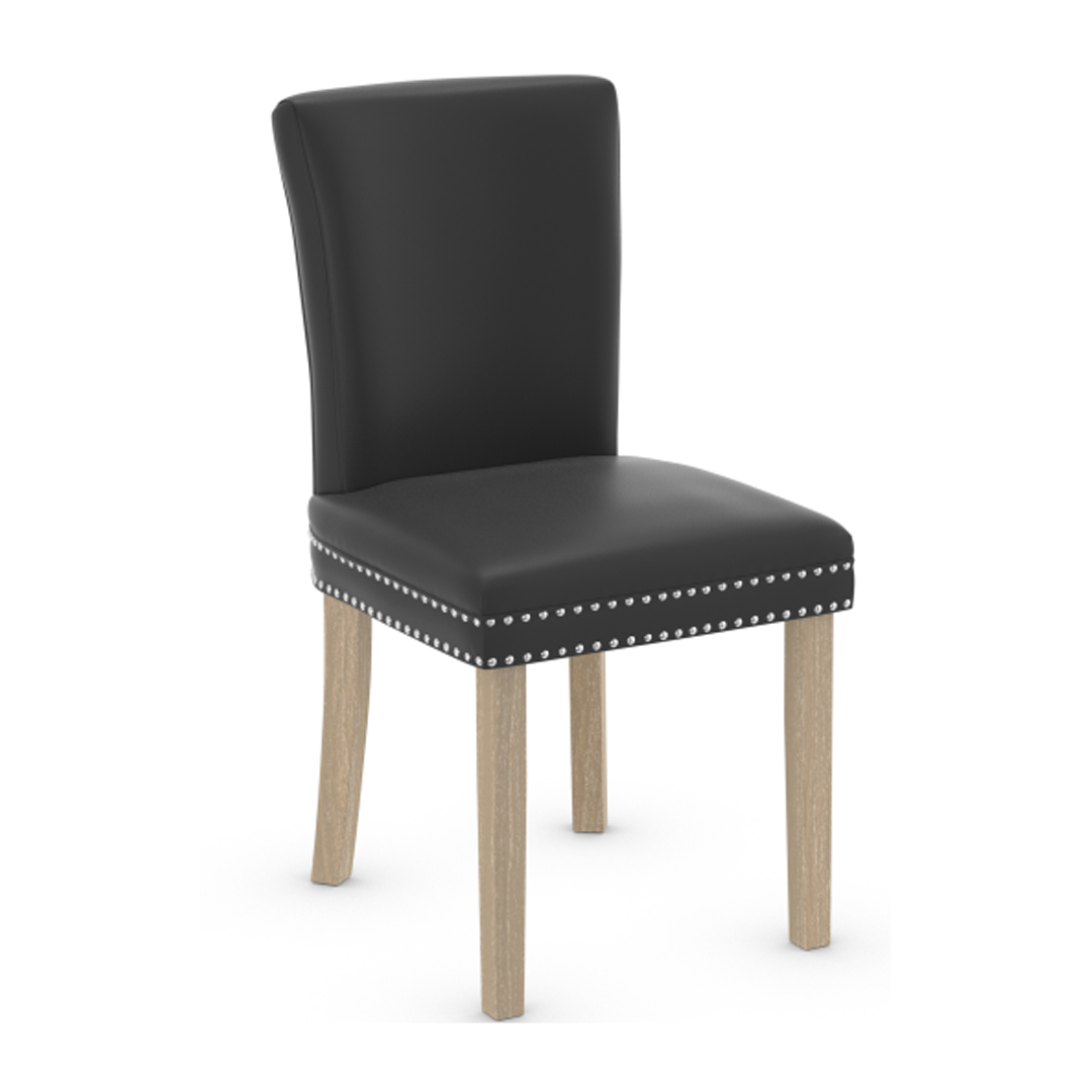 Faux Leather Dining Chair With Oak Wooden Legs - Stanhope