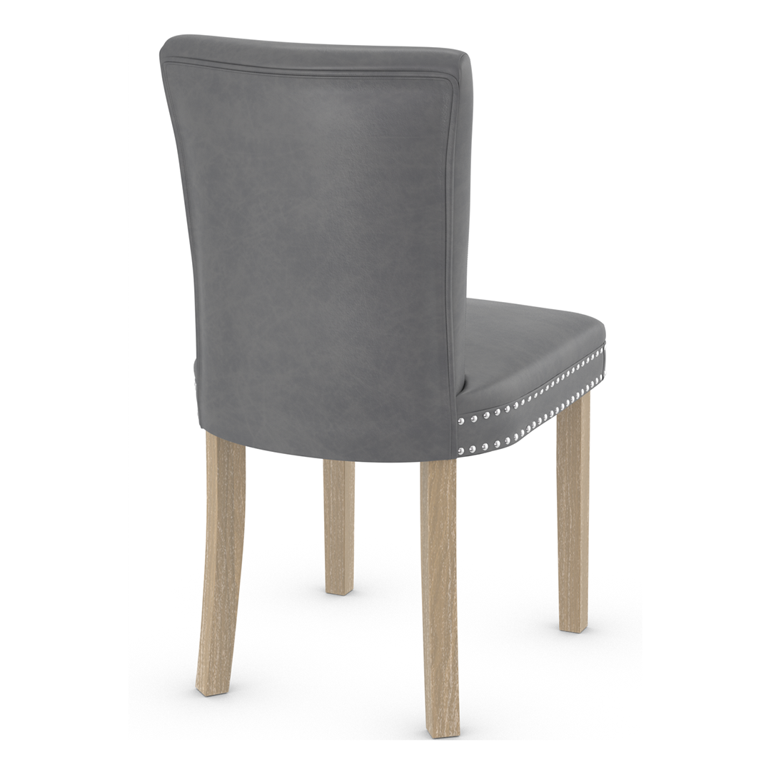 Faux Leather Dining Chair With Oak Wooden Legs - Stanhope
