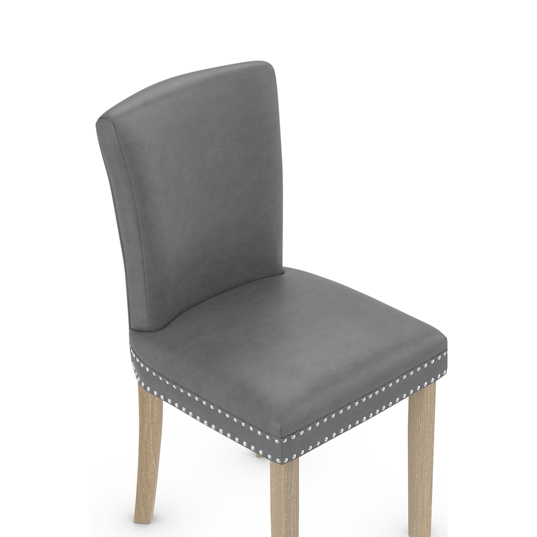 Faux Leather Dining Chair With Oak Wooden Legs - Stanhope