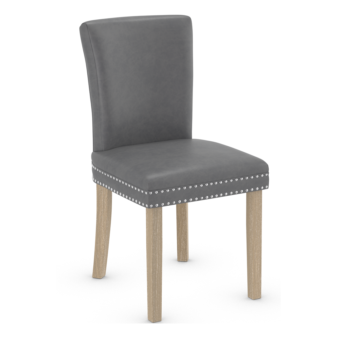 Faux Leather Dining Chair With Oak Wooden Legs - Stanhope