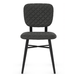 Faux Leather Dining Chair With Powder Black Legs - Huntley
