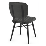Faux Leather Dining Chair With Powder Black Legs - Huntley