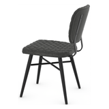 Faux Leather Dining Chair With Powder Black Legs - Huntley