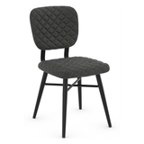 Faux Leather Dining Chair With Powder Black Legs - Huntley