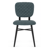 Faux Leather Dining Chair With Powder Black Legs - Huntley