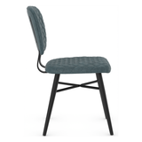 Faux Leather Dining Chair With Powder Black Legs - Huntley