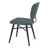 Faux Leather Dining Chair With Powder Black Legs - Huntley