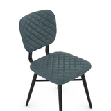 Faux Leather Dining Chair With Powder Black Legs - Huntley
