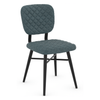 Faux Leather Dining Chair With Powder Black Legs - Huntley