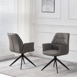 Faux Leather Dining Chair With Swivel Function - Berlish