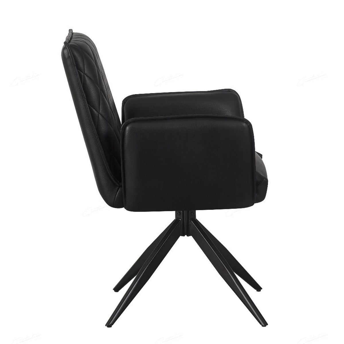 Faux Leather Dining Chair With Swivel Function - Eclat