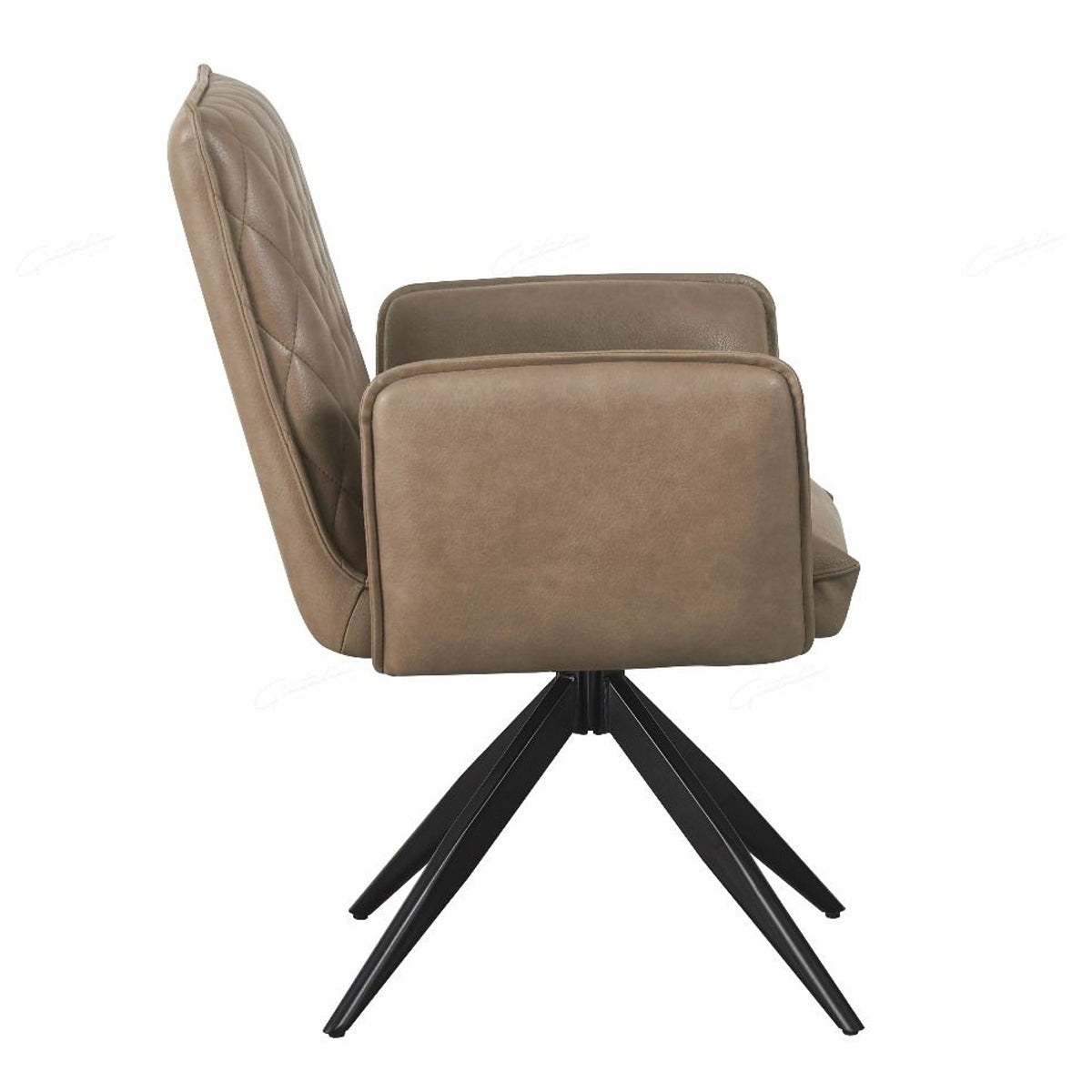 Faux Leather Dining Chair With Swivel Function - Eclat