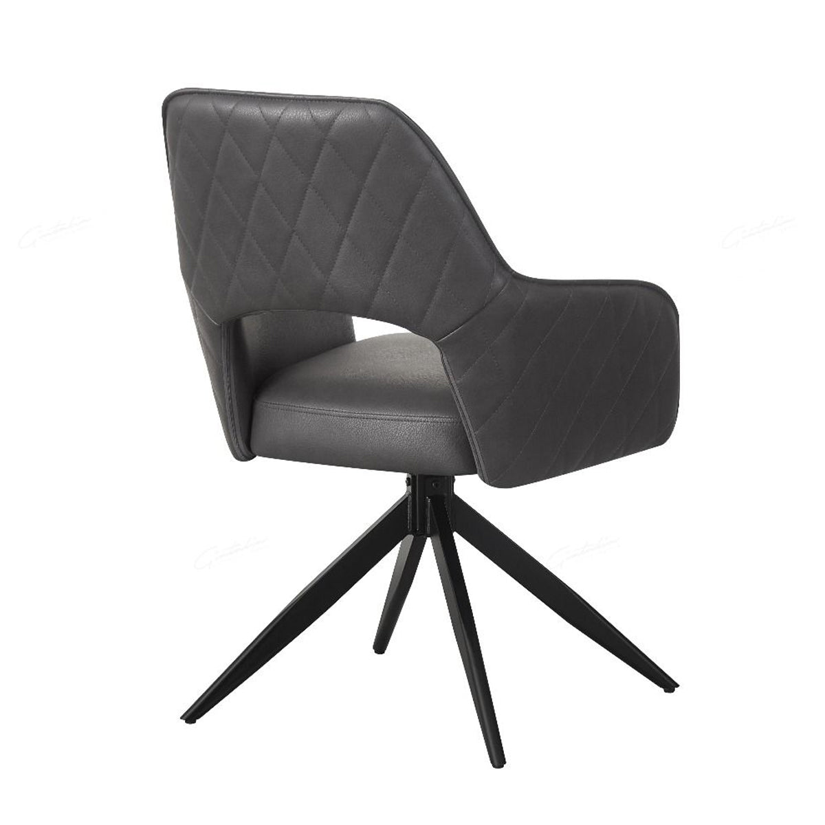 Faux Leather Dining Chair With Swivel Function - Enrica