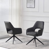 Faux Leather Dining Chair With Swivel Function - Enrica