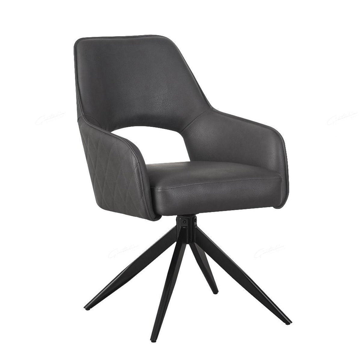 Faux Leather Dining Chair With Swivel Function - Enrica