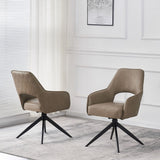 Faux Leather Dining Chair With Swivel Function - Enrica