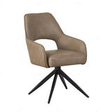 Faux Leather Dining Chair With Swivel Function - Enrica