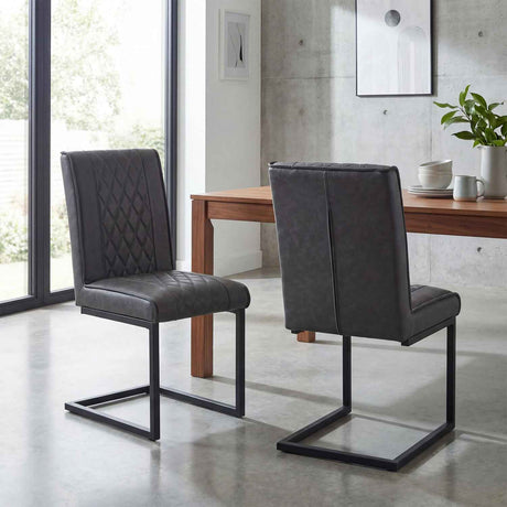 Faux Leather Dining Chairs 44.5cm Wide in Set Of 2 - Warwick