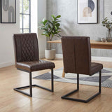 Faux Leather Dining Chairs 44.5cm Wide in Set Of 2 - Warwick