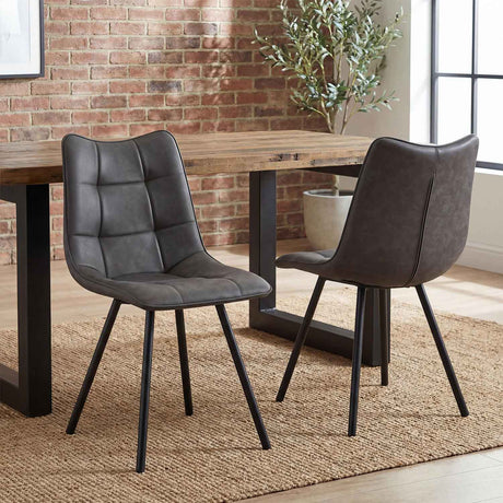 Faux Leather Dining Chairs 46cm Wide in Set Of 4 - Alnwick