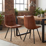 Faux Leather Dining Chairs 46cm Wide in Set Of 4 - Alnwick
