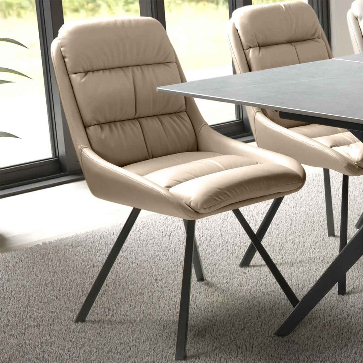 Faux Leather Dining Chairs 47cm Wide in Set Of 2 - Arnhem