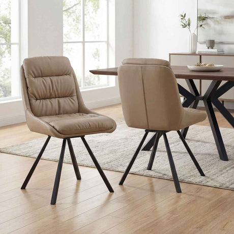 Faux Leather Dining Chairs 47cm Wide in Set Of 2 - Arnhem