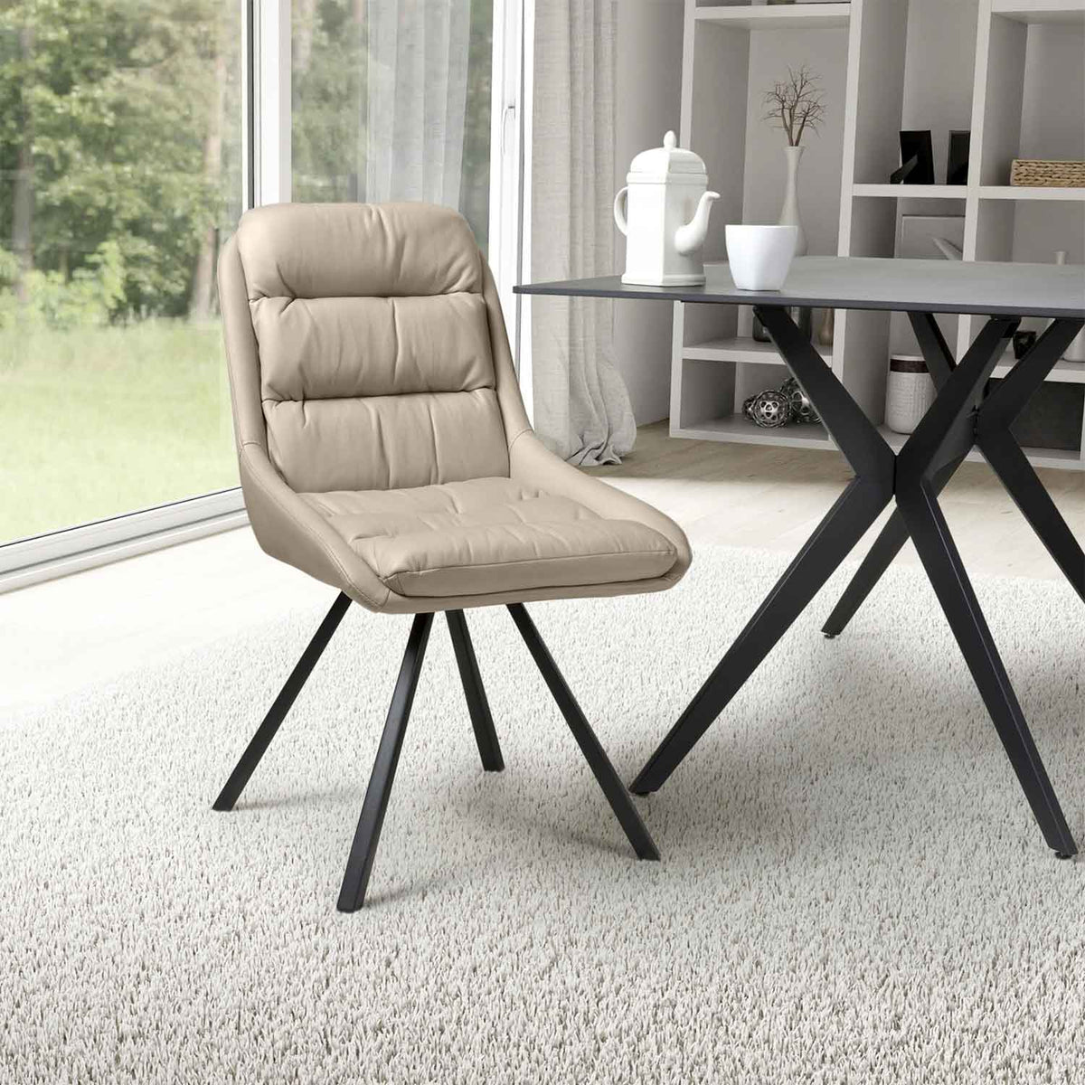Faux Leather Dining Chairs 47cm Wide in Set Of 2 - Arnhem