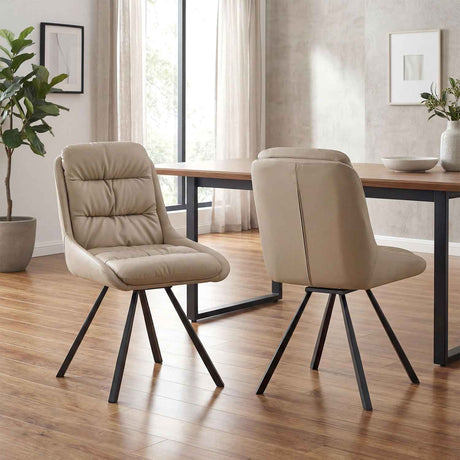 Faux Leather Dining Chairs 47cm Wide in Set Of 2 - Arnhem