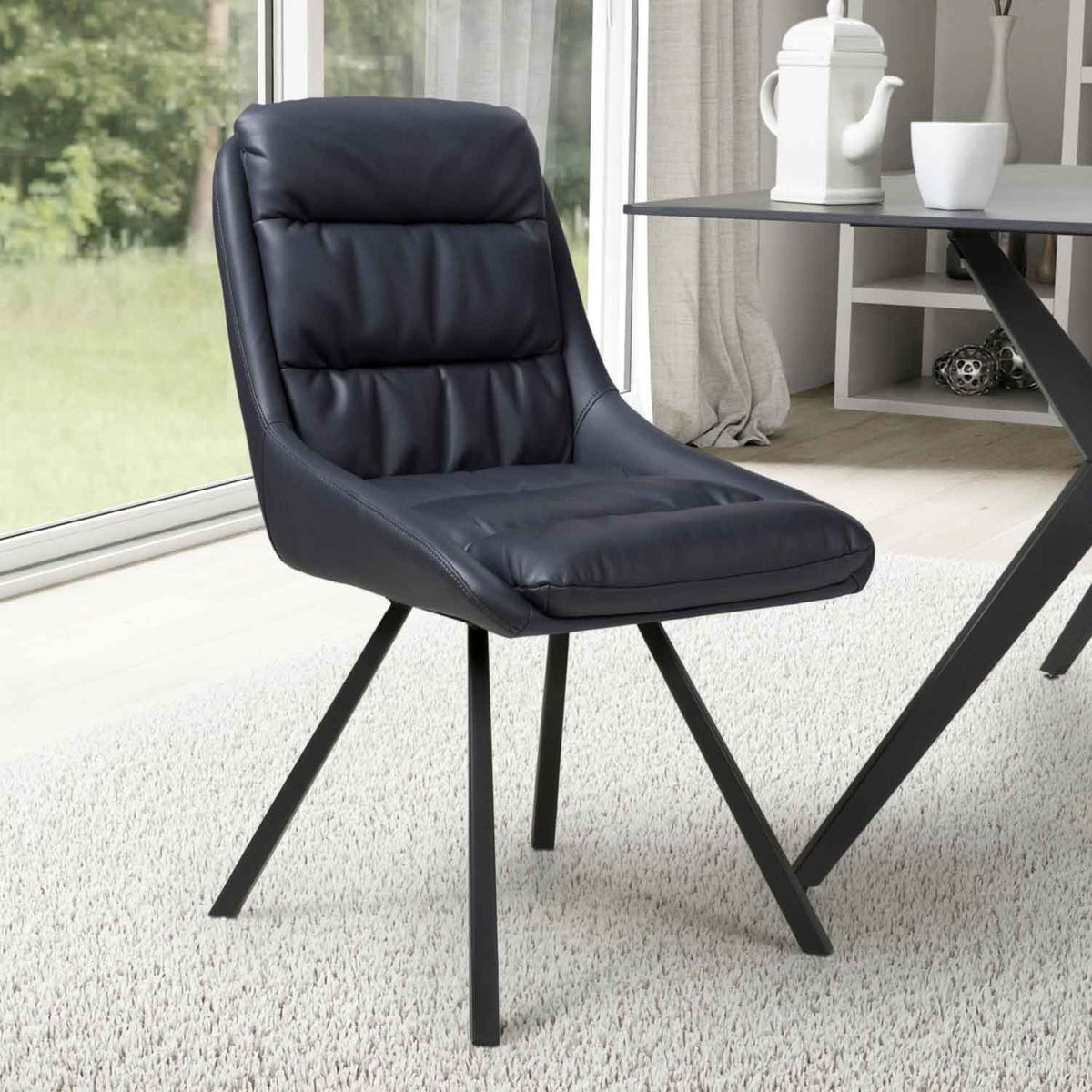 Faux Leather Dining Chairs 47cm Wide in Set Of 2 - Arnhem