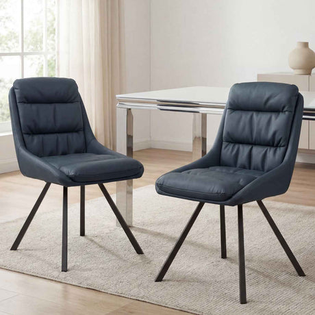 Faux Leather Dining Chairs 47cm Wide in Set Of 2 - Arnhem