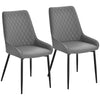 Faux Leather Dining Chairs 49cm Wide in Set Of 2 With Metal Legs - Velmora