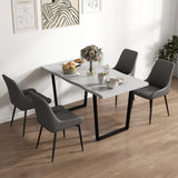 Faux Leather Dining Chairs 49cm Wide in Set Of 4 With Metal Legs - Velmora
