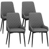 Faux Leather Dining Chairs 49cm Wide in Set Of 4 With Metal Legs - Velmora