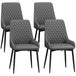 Faux Leather Dining Chairs 49cm Wide in Set Of 4 With Metal Legs - Velmora