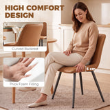 Faux Leather Dining Chairs 51cm Wide in Set Of 2 - Velmora