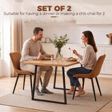 Faux Leather Dining Chairs 51cm Wide in Set Of 2 - Velmora
