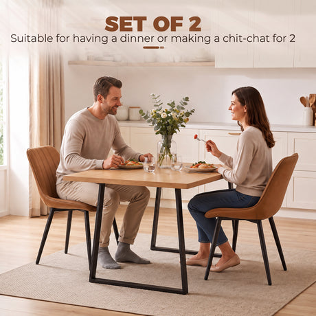 Faux Leather Dining Chairs 51cm Wide in Set Of 2 - Velmora