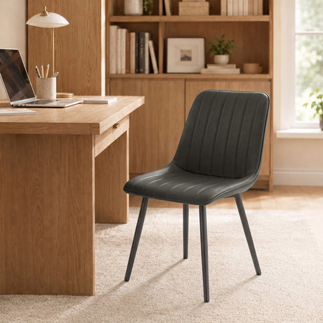 Faux Leather Dining Chairs 51cm Wide in Set Of 2 - Velmora