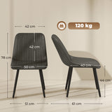 Faux Leather Dining Chairs 51cm Wide in Set Of 2 - Velmora