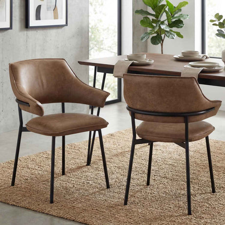 Faux Leather Dining Chairs 62cm Wide in Set Of 2 - Geneva