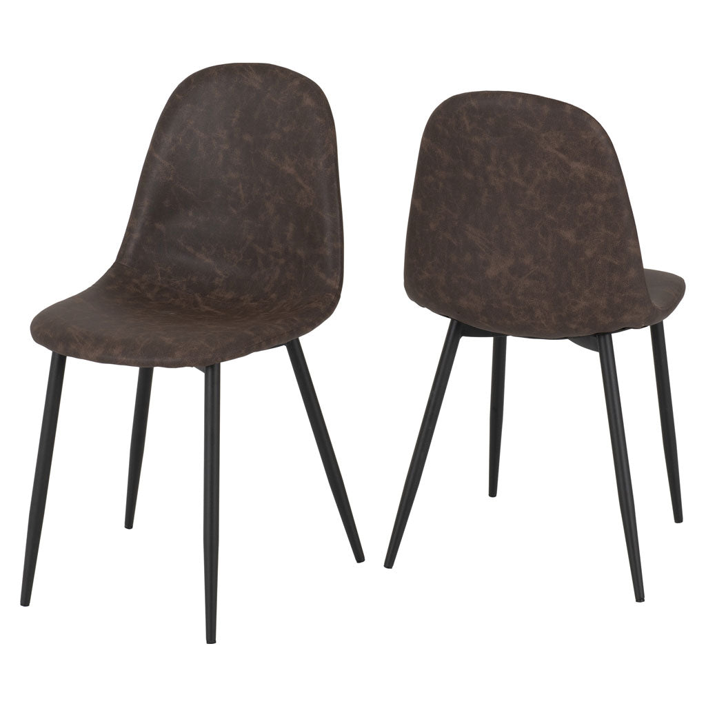 Faux Leather Dining Chairs in Set Of 2 - Athens
