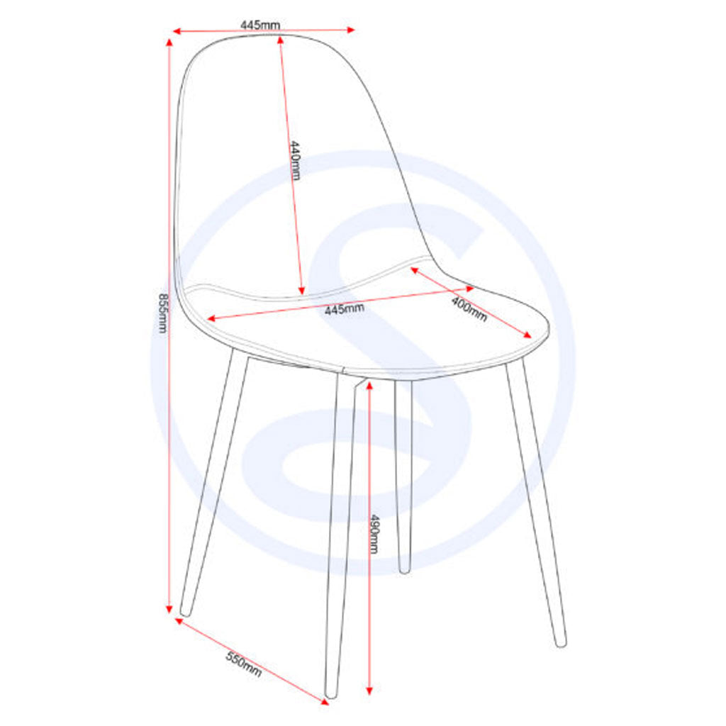 Faux Leather Dining Chairs in Set Of 2 - Athens